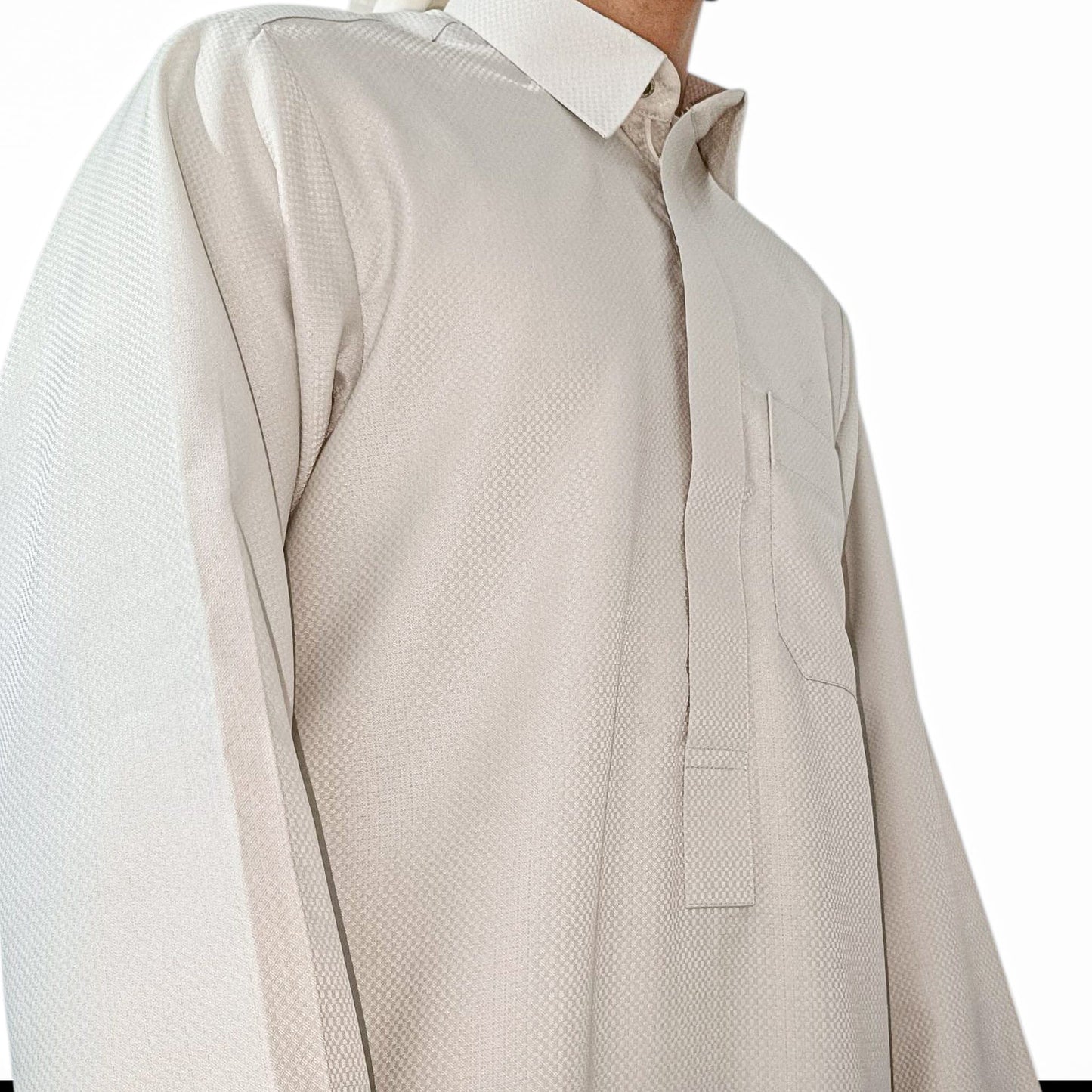 Razi Thobes Premium Designer Collar Thobe – Off White