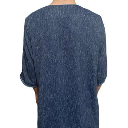 Razi Thobes Moroccan Embroidered Thobe – Dark Blue