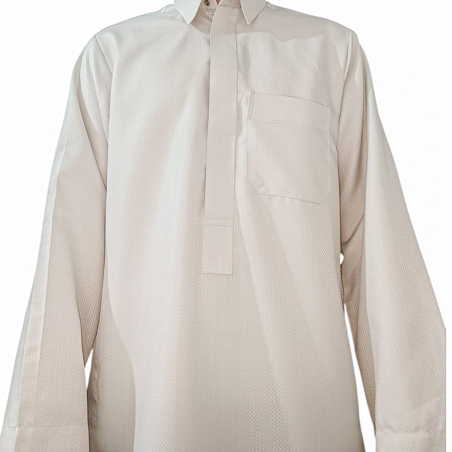Razi Thobes Premium Designer Collar Thobe – Off White