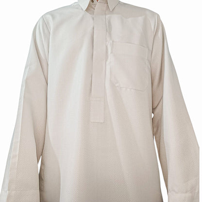 Razi Thobes Premium Designer Collar Thobe – Off White