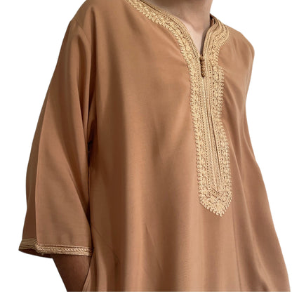 Razi Thobes Moroccan Gold Embroidered Thobe
