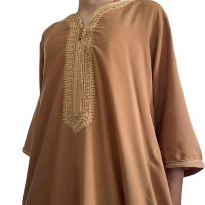 Razi Thobes Moroccan Gold Embroidered Thobe